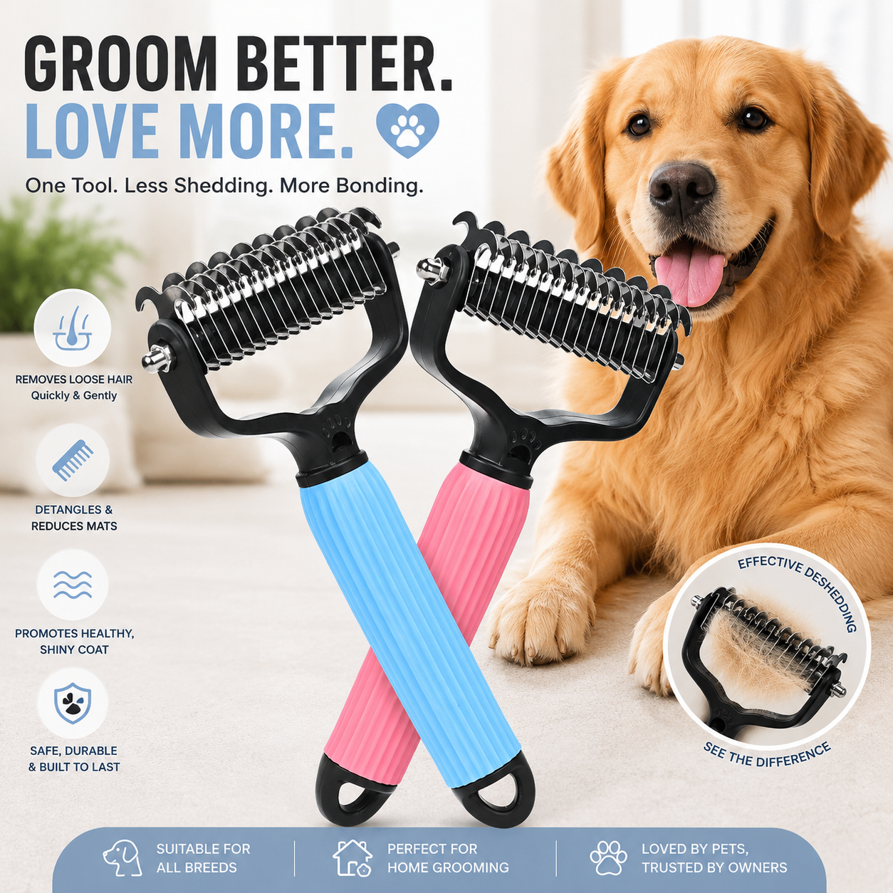 CoatEase™ Deshedding & Detangling Comb